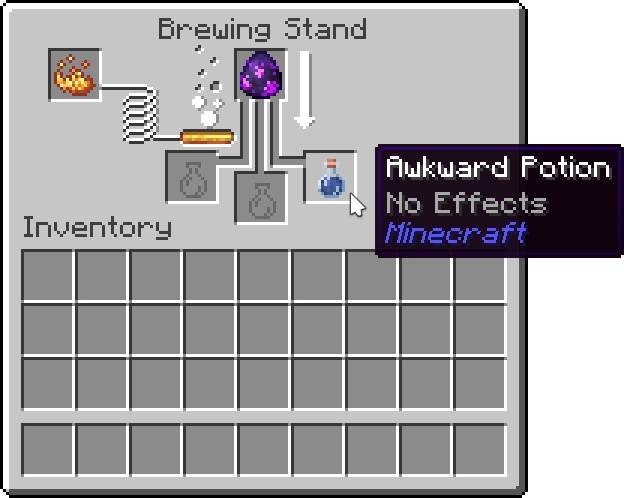 Brewing recipe for X-Way Potion with a Rift Locator Egg and an Awkward Potion